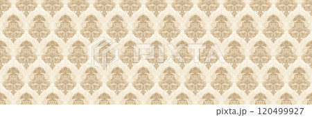 Elegant vintage damask pattern on beige background for interior design 120499927