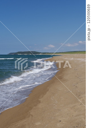 塩屋海岸から望む片野海岸までの砂浜　石川県加賀市 120500689