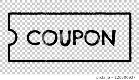 Coupon voucher icon vector (white) with a child-like handwritten feel 120500937