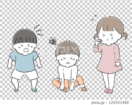 Crying Pattern Young children with various crying patterns - Stock Illustration ...