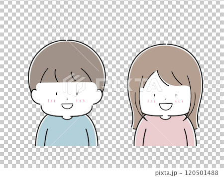 Smiling young men and women set Smiling young men and women set 120501488