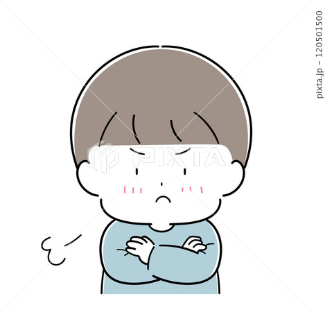すねる幼い男の子 すねる幼い男の子 120501500