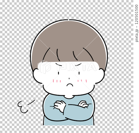 すねる幼い男の子 すねる幼い男の子 120501500