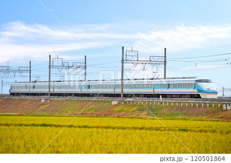 東武日光線 新古河ー栗橋 東武鉄道 100系 101 スペーシア 東武日光線 新古河ー栗橋 東武鉄道 100系 101 スペーシア 120501864