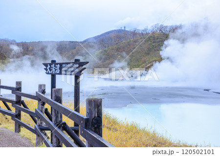 北海道・登別温泉の大湯沼 – 活火山と湯けむりの絶景 120502101