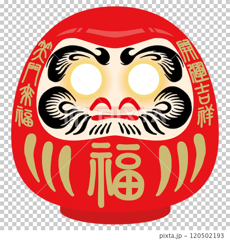 縁起物のだるまのベクターイラスト(白目) 縁起物のだるまのベクターイラスト(白目) 120502193