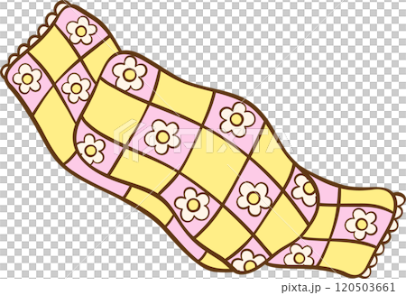 Groovy Yellow Winter scarf doodle Pastel retro vibe 120503661