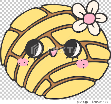 Cute Groovy Pan Dulce Yellow Concha Characters Girly Mexican Sweet Cartoon Doodles Cute Groovy Pan Dulce Yellow Concha Characters Girly Mexican Sweet Cartoon Doodles 120503675