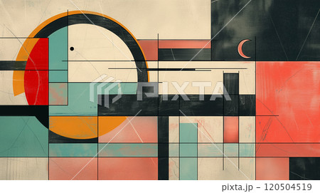 Modern abstract art with geometric elements. 120504519