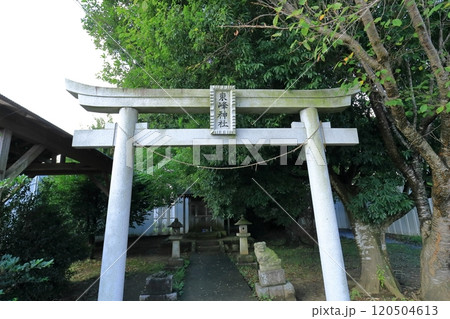 成田空港　東峰神社の鳥居と本堂 120504613