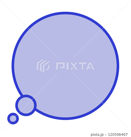 シンプルな丸い思考吹き出し(青・色付き) シンプルな丸い思考吹き出し(青・色付き) 120506407
