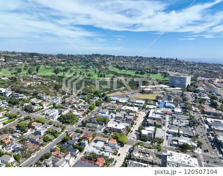 Aerial view over La Jolla hills, San Diego, California, USA 120507104