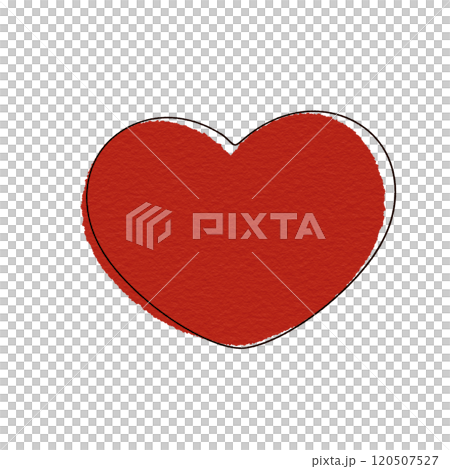 red heart with brown outline  120507527
