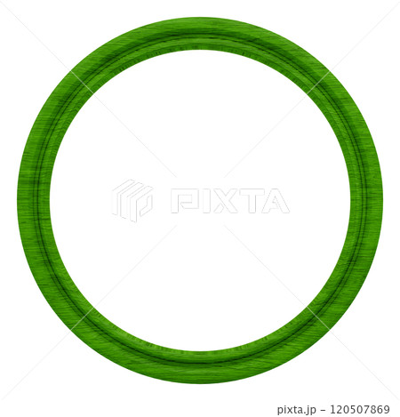 3D素材_木製の額縁_丸_緑 120507869