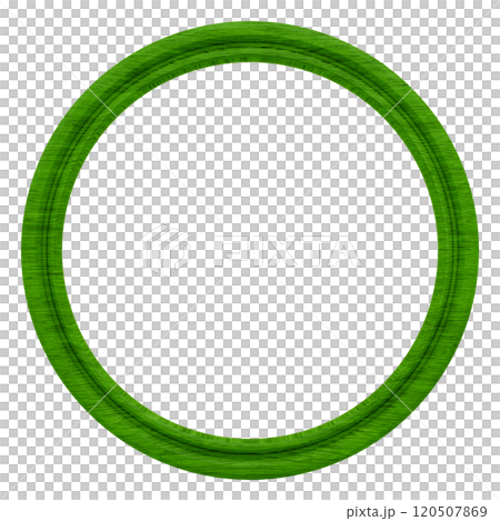 3D素材_木製の額縁_丸_緑 120507869