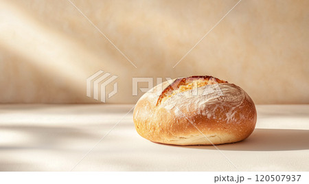 白いリネンの上に置かれた黄金色のパン 白いリネンの上に置かれた黄金色のパン 120507937