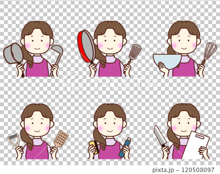Young woman with kitchen gadgets Young woman with kitchen gadgets 120508097