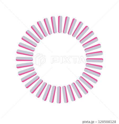 シンプルでかわいい円形フレーム - ときめきピンク × グレー 120508128