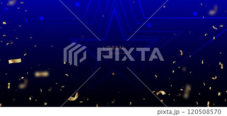 Luxury glow star blue on dark blue background. Celebration grand openning party happy concept. 120508570