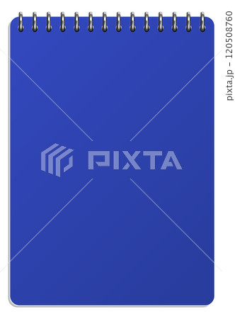 Closed notepad realistic mockup. Blue cover notebook Closed notepad realistic mockup. Blue cover notebook 120508760