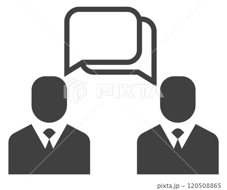 Business communication black icon. Work conversation symbol Business communication black icon. Work conversation symbol 120508865