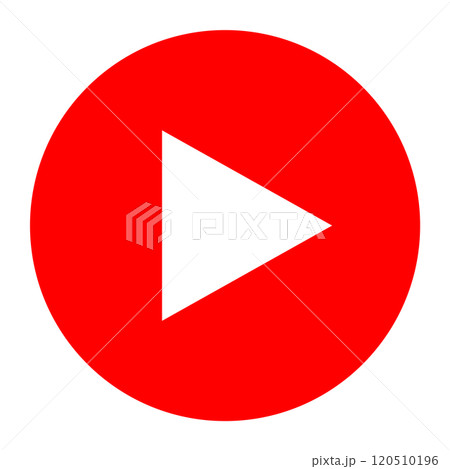 動画再生ボタンのアイコン素材 赤 120510196
