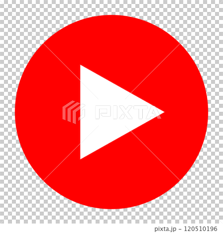 動画再生ボタンのアイコン素材 赤 120510196