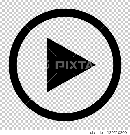 動画再生ボタンのアイコン素材 黒 線 120510200