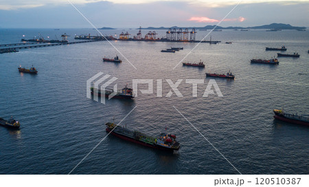 Aerial view oil and gas tanker ship industrial transportation logistic oil and gas refinery, Oil and gas tanker ship industrial global business freight logistic transportation refinery by tanker ship. Aerial view oil and gas tanker ship industrial transportation logistic oil and gas refinery, Oil and gas tanker ship industrial global business freight logistic transportation refinery by tanker ship. 120510387