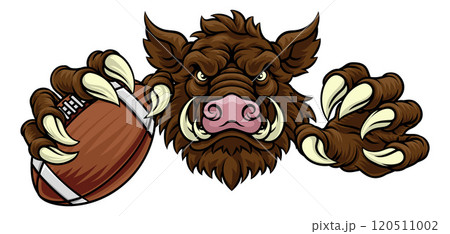 Boar Wild Hog Razorback Warthog Football Mascot 120511002