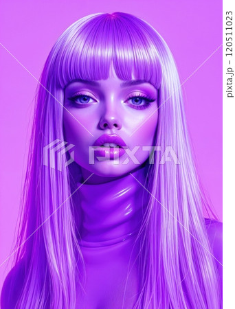 Image of purple woman in violet. 120511023