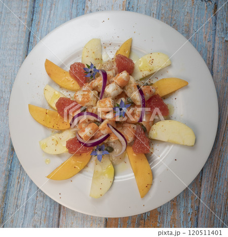RECIPE CEVICHE OF SHRIMPS AND SCALLOPS WITH CITRUS FRUIT, LEMON, LIME, SQUEEZED ORANGE, GRAPEFRUIT RECIPE CEVICHE OF SHRIMPS AND SCALLOPS WITH CITRUS FRUIT, LEMON, LIME, SQUEEZED ORANGE, GRAPEFRUIT 120511401