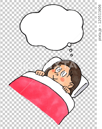 Sleeping girl speech bubble 120511606