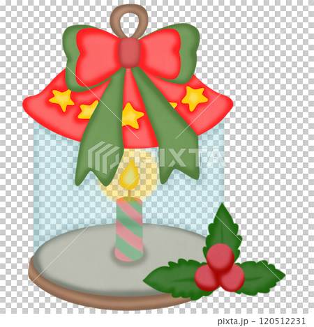 Cute cartoon lantern adorned with holly, a charming Christmas decoration. Cute cartoon lantern adorned with holly, a charming Christmas decoration. 120512231