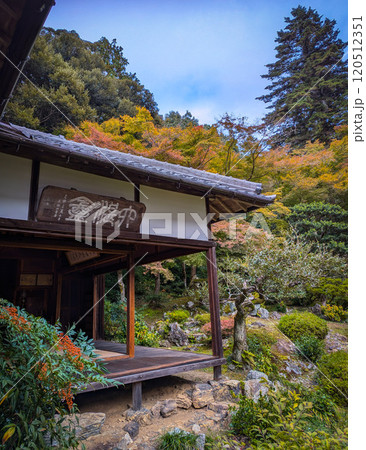 滋賀県米原市の青岸寺庭園の秋の風景 120512351
