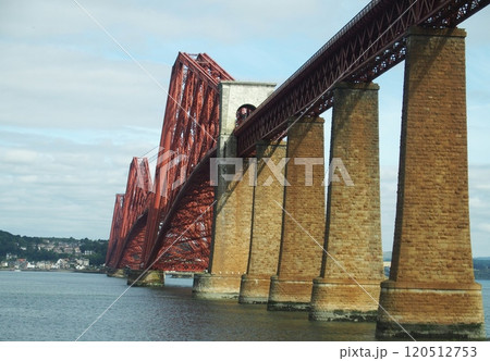Monumental Forth bridge from Queensferry town in Scotland, United Kingdom Monumental Forth bridge from Queensferry town in Scotland, United Kingdom 120512753
