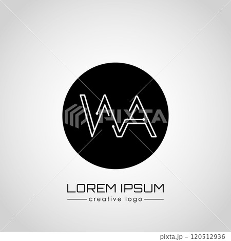 Creative logo letter W and A. A design element of a logo, business card, corporate sign or monogram. The idea of a thematic design Creative logo letter W and A. A design element of a logo, business card, corporate sign or monogram. The idea of a thematic design 120512936