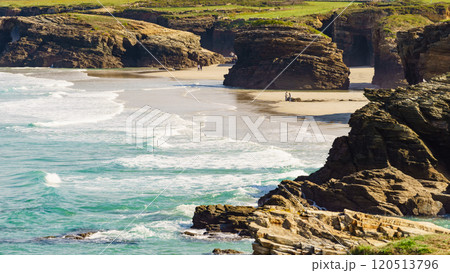 Cathedral Beach in Galicia Spain. 120513796