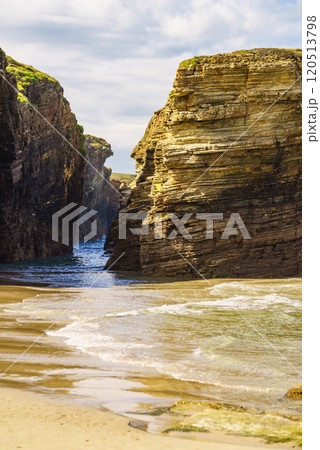 Cathedral Beach in Galicia Spain. Cathedral Beach in Galicia Spain. 120513798