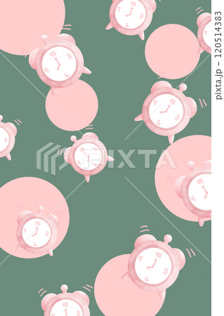 seamless pattern with pink alarm clock seamless pattern with pink alarm clock 120514383