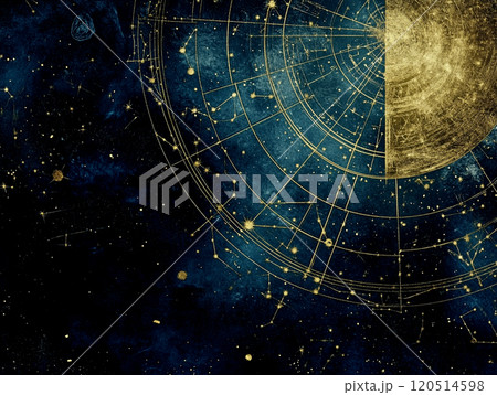 宇宙とホロスコープ風イメージの背景 宇宙とホロスコープ風イメージの背景 120514598