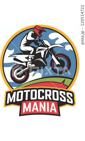 logo for a motocross event with biker on the enduro bike and the text Motocross Mania logo for a motocross event with biker on the enduro bike and the text Motocross Mania 120514722