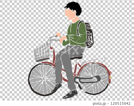 用鉛筆畫風格騎自行車的人的插圖 120515042