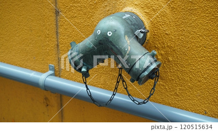 Y-type water outlet on the exterior wall of the building 120515634