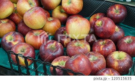 Apples piled up in a fruit shop 120515635