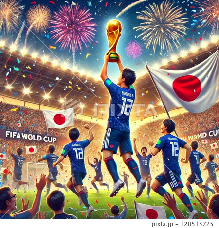 ワールドカップ優勝の日本代表 120515725
