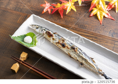 サンマの塩焼き サンマの塩焼き 120515736