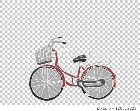 鉛筆画風の自転車のイラスト 120515829