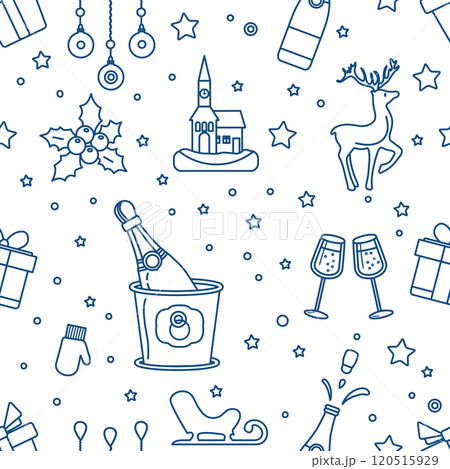 New year 2025 Christmas vector seamless pattern 120515929