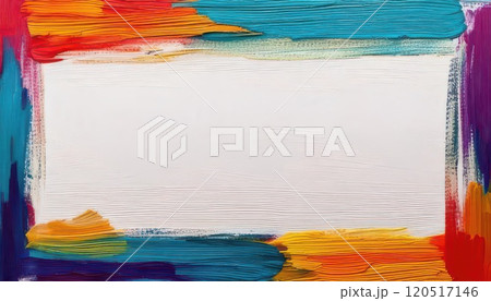 《AI画像》カラフルな絵の具のフレーム 120517146